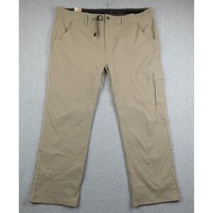 prAna Stretch Zion Pants Mens 42x30 Dark Khaki Cargo Hiking Outdoor Utility